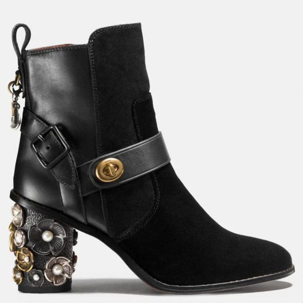 moto bootie heel